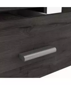 SCRIVANIA DA UFFICIO CON CASSETTI E ANTA RIFINITO QUERCIA SCURA, 135X74X60 CM